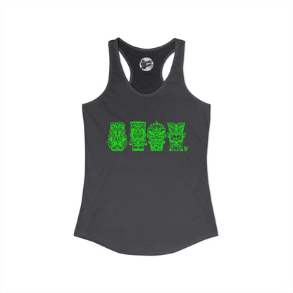 Tiki Monsters - Green - Women's Racerback Tank