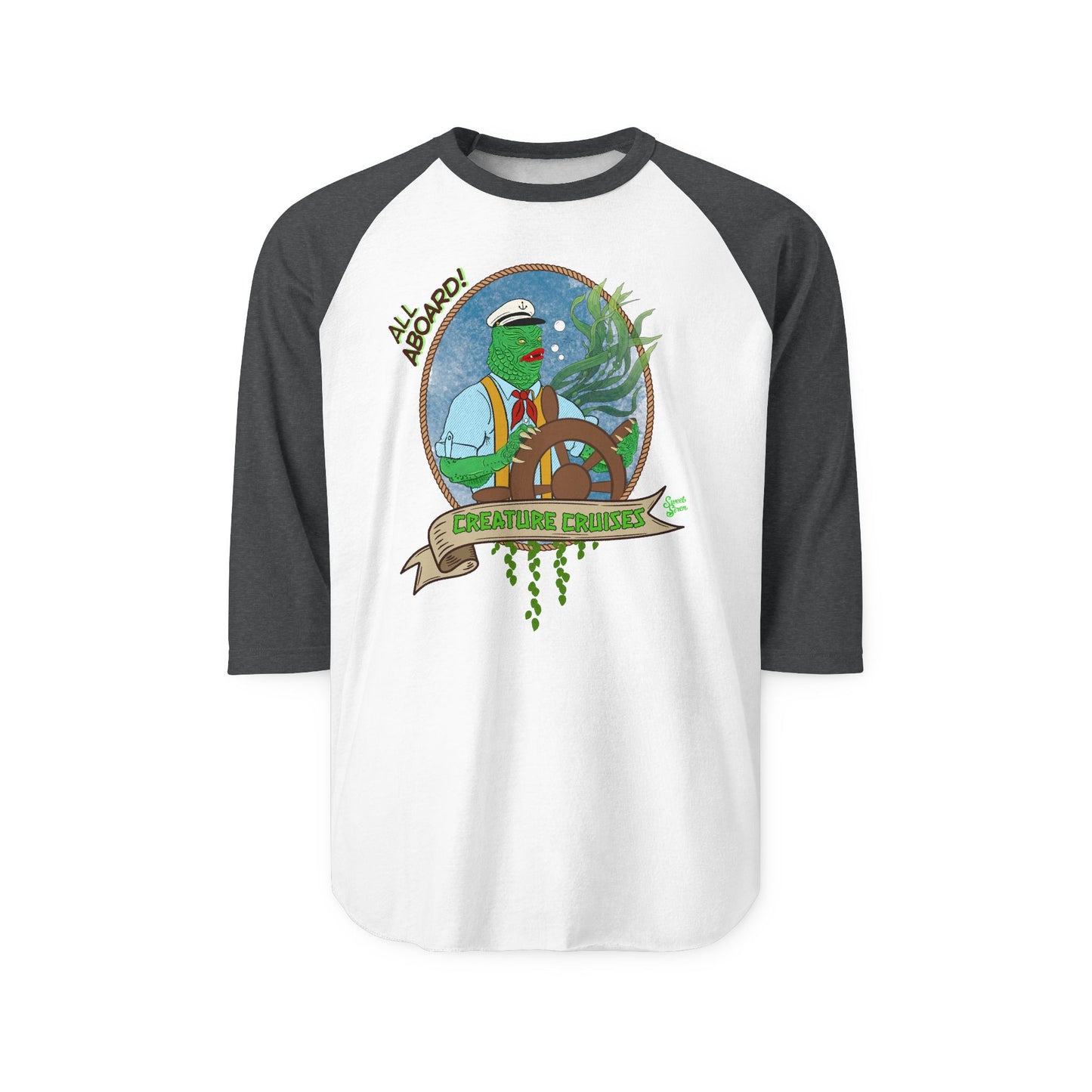 All Aboard! Creature Cruises - Unisex Three - Quarter Sleeve Raglan Shirt
