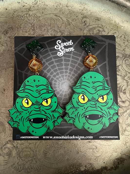 Creature Head Earrings - Beaded