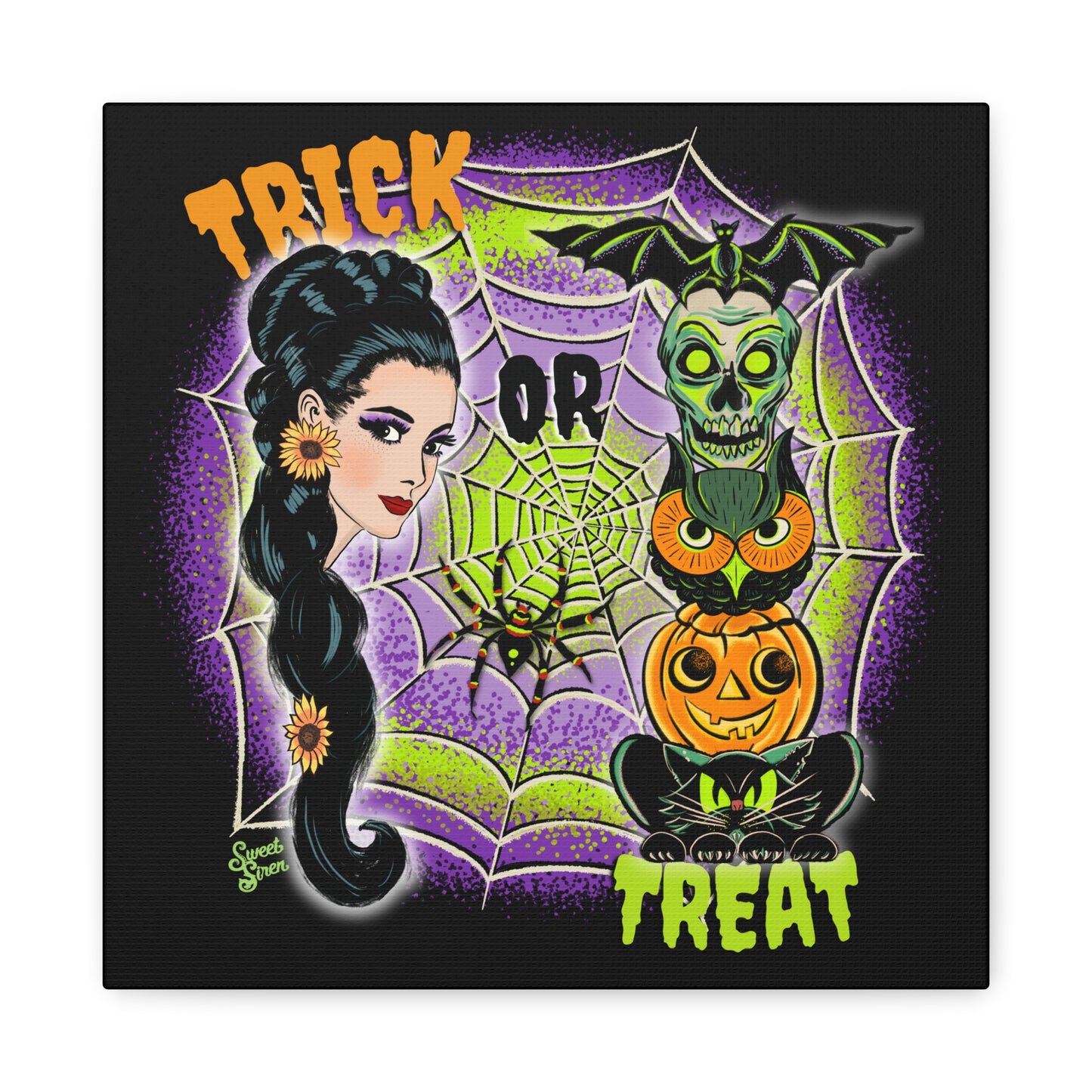 Retro Trick or Treat - Canvas Print