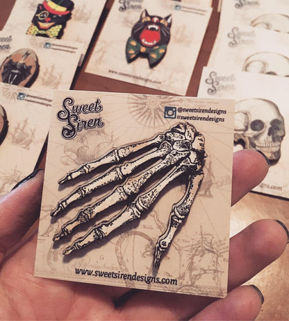Wooden Skeleton Hands  - Printed Wood Laser Cut Piece