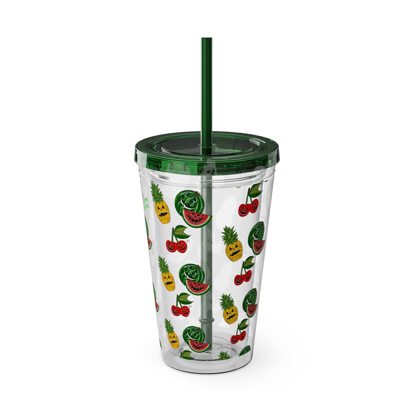 SummerWeen All Over Print Clear - Sunsplash Tumbler with Straw, 16oz