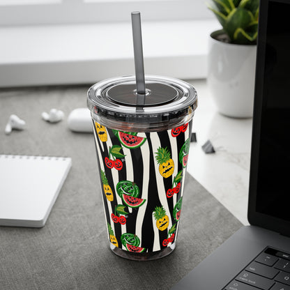 SummerWeen Stripe - Sunsplash Tumbler with Straw, 16oz