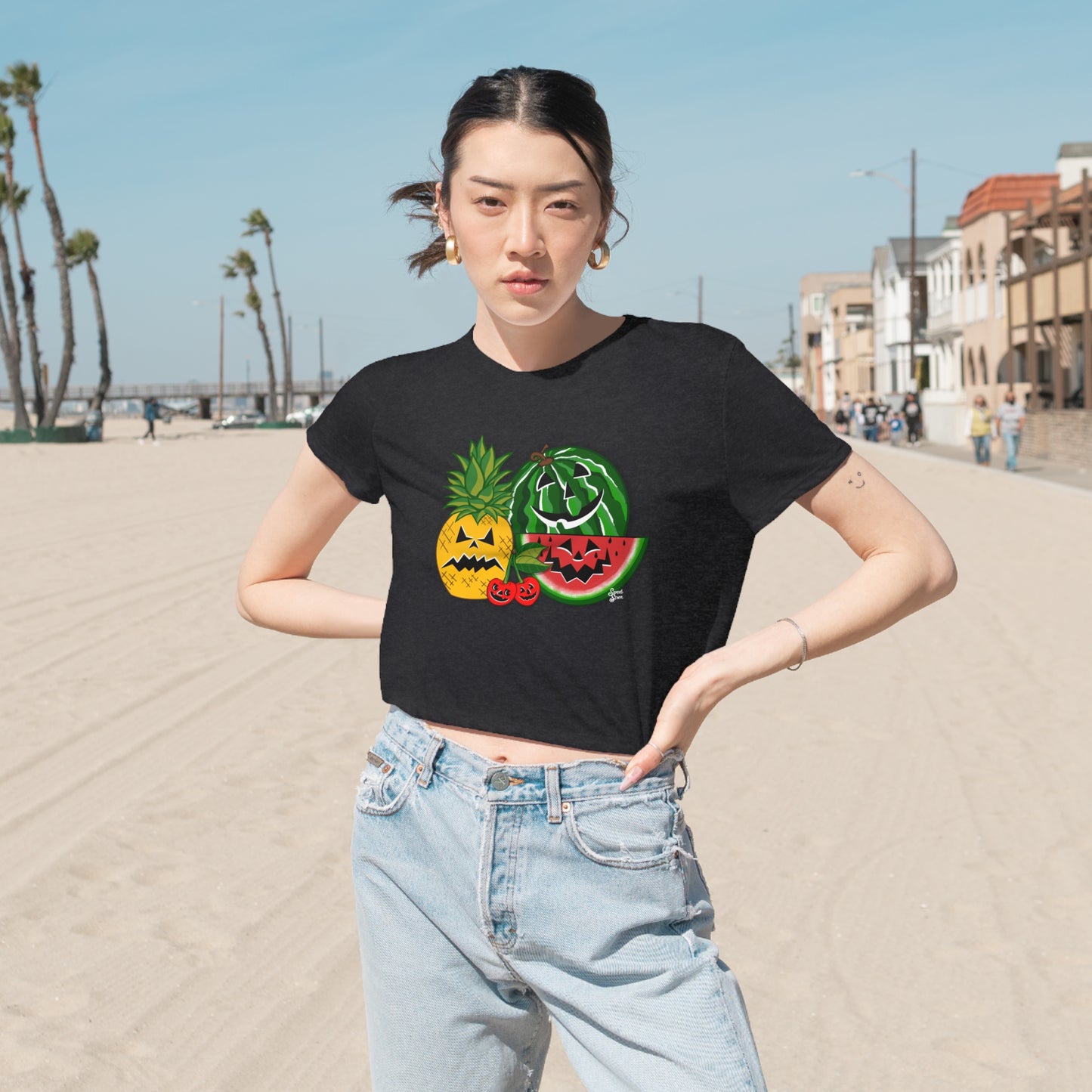 New Summerween- Women's Flowy Cropped Tee