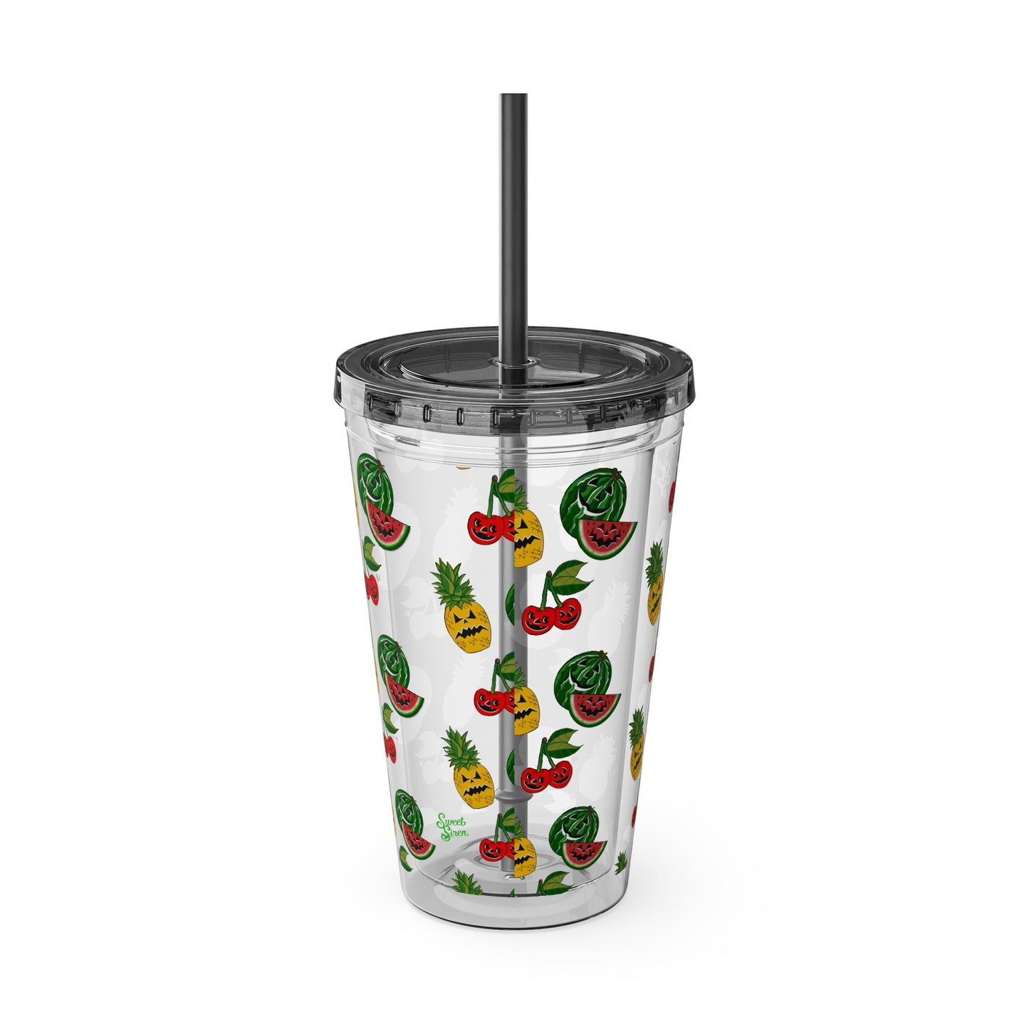 SummerWeen All Over Print Clear - Sunsplash Tumbler with Straw, 16oz