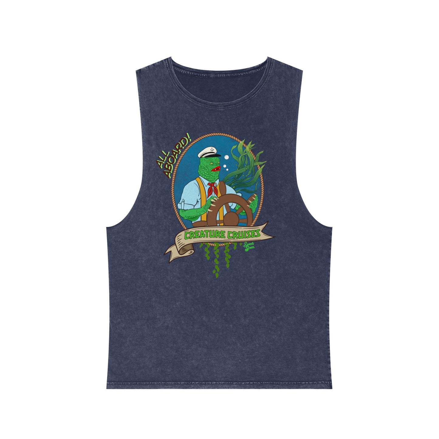 All Aboard Creature Cruises - Unisex Stonewash Tank Top