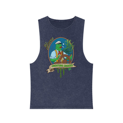 All Aboard Creature Cruises - Unisex Stonewash Tank Top