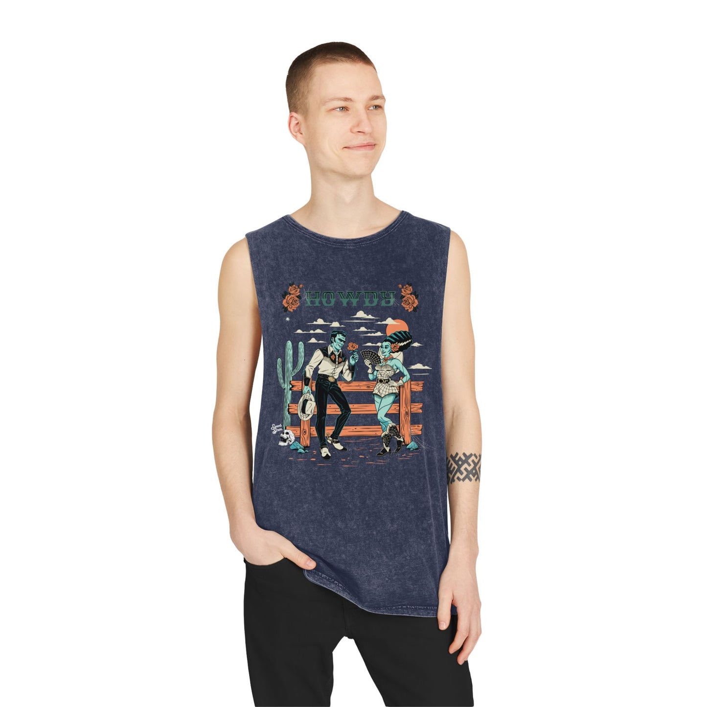 Howdy Monsters - Unisex Stonewash Tank Top
