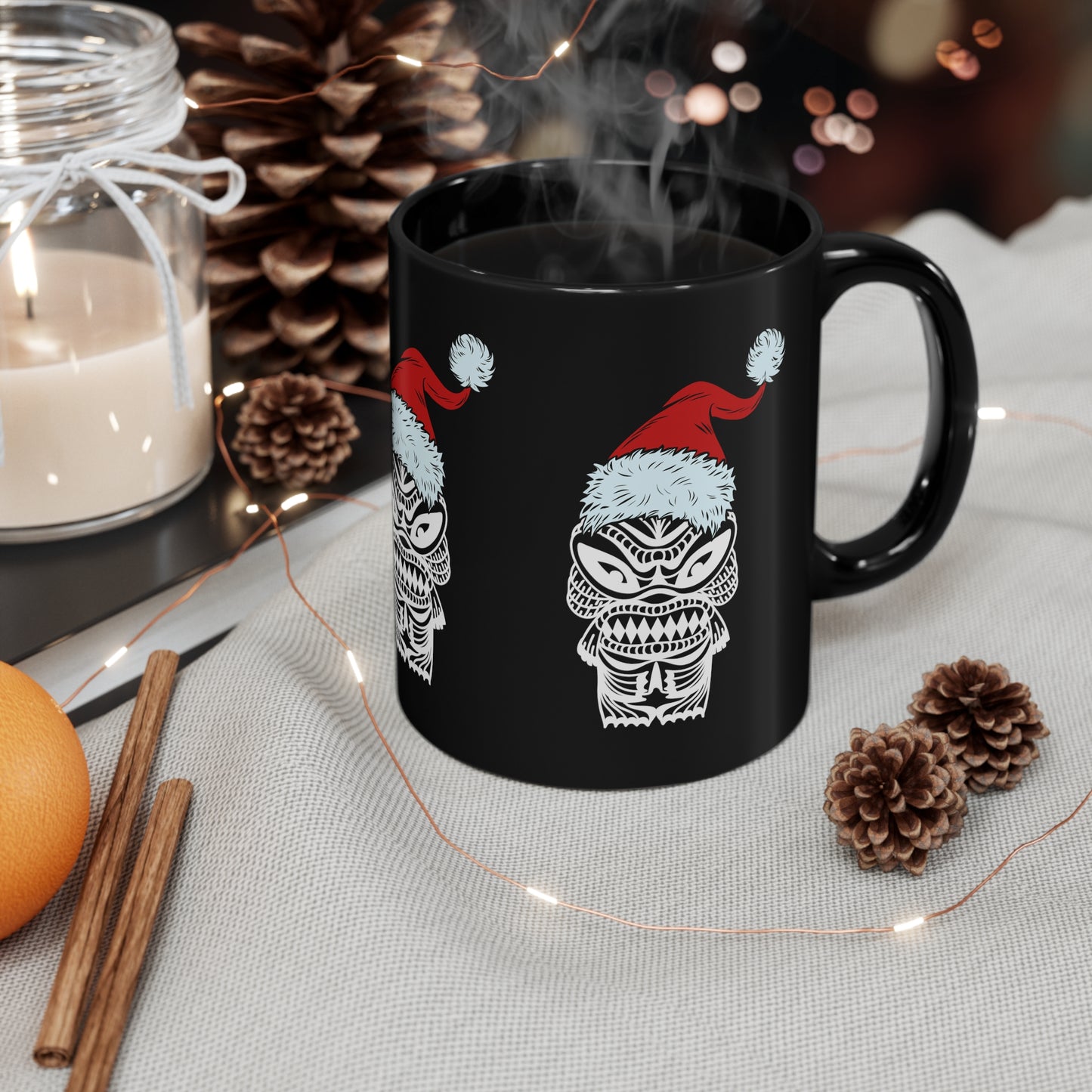 Creature Tiki Monster Aloha Holiday 11oz Black Mug