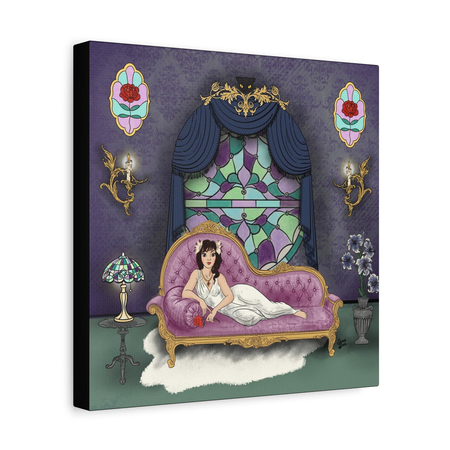 Haunted Panther Lady side 1 - Canvas Print