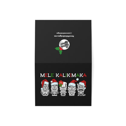 Tiki Monsters Mele Kalikimaka - Goth -Greeting Cards (1, 10, 30, and 50pcs)