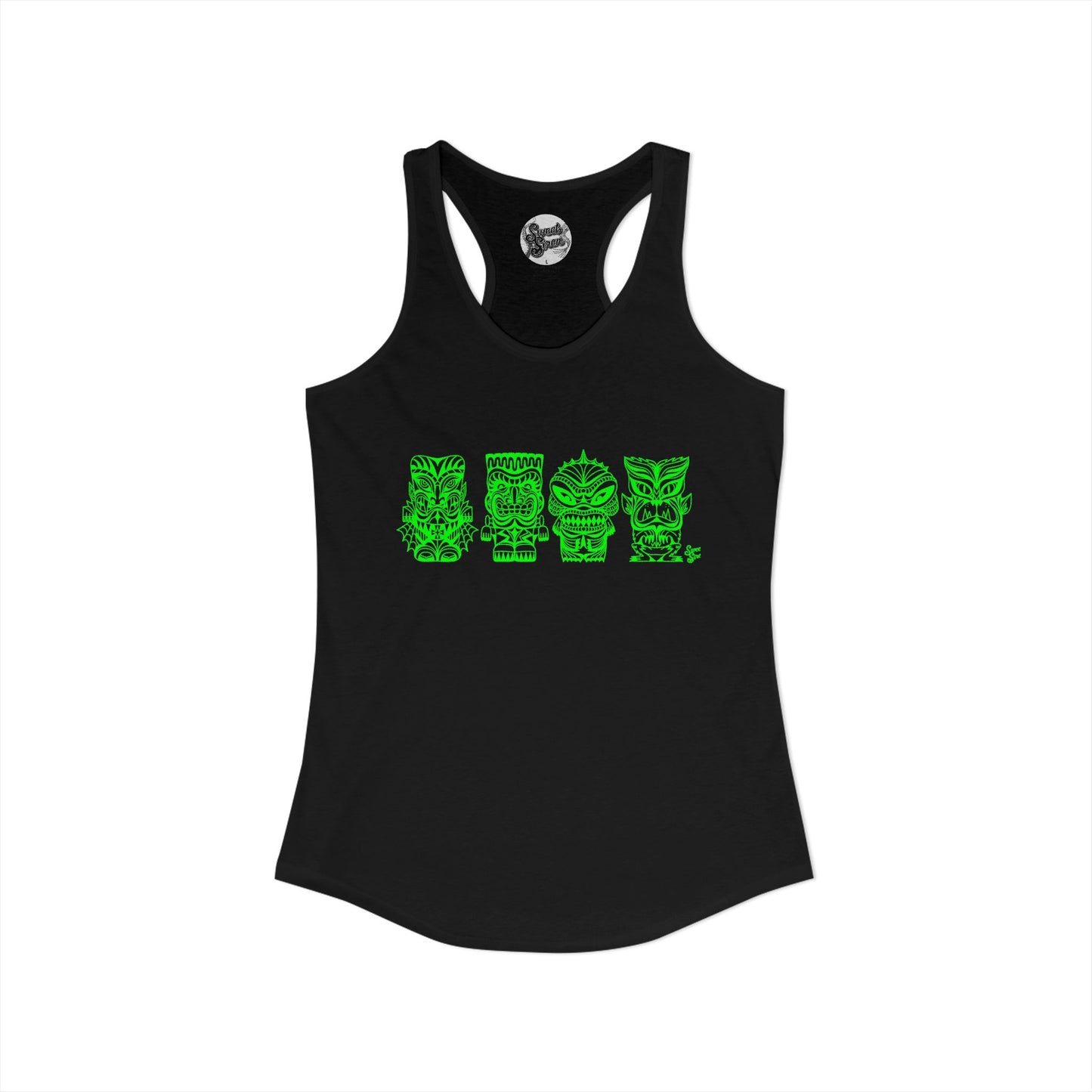 Tiki Monsters - Green - Women's Racerback Tank