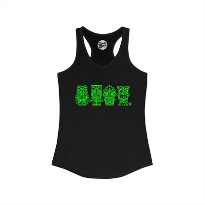 Tiki Monsters - Green - Women's Racerback Tank