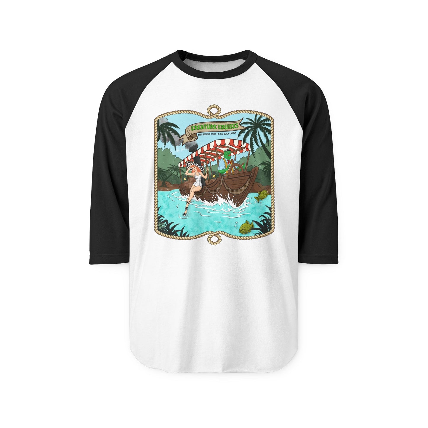 Creature Cruises - Unisex Three-Quarter Sleeve Raglan Shirt