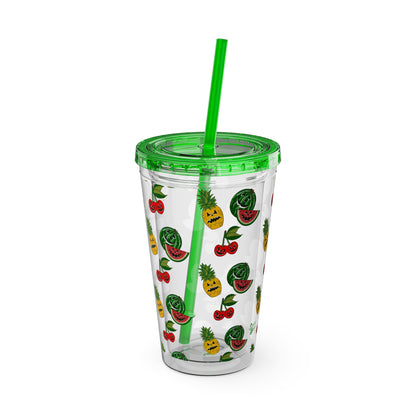 SummerWeen All Over Print Clear - Sunsplash Tumbler with Straw, 16oz