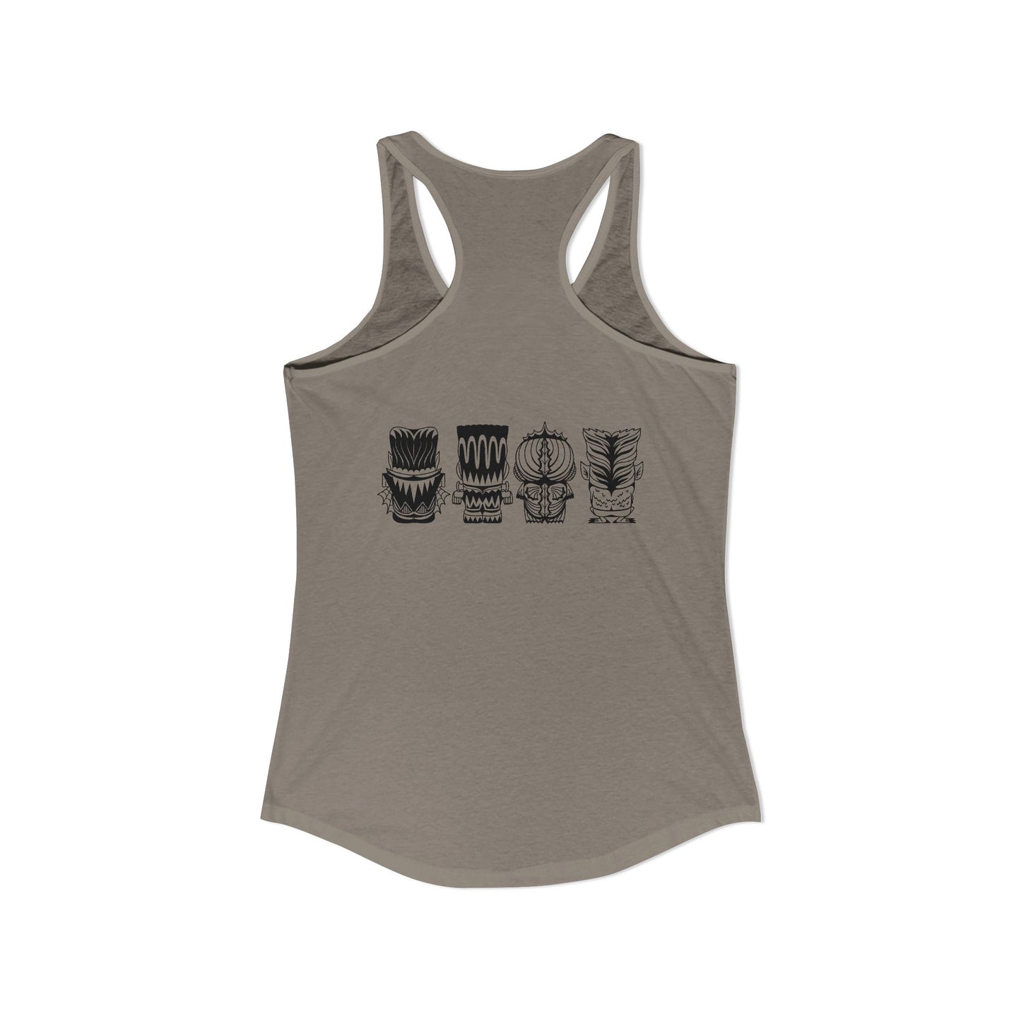Tiki Monsters  - Front Back -  Women's Racerback Tank