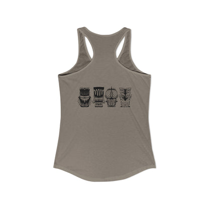 Tiki Monsters  - Front Back -  Women's Racerback Tank