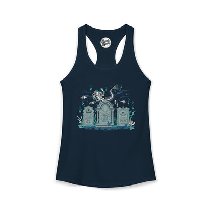 Skeleton Mermaid Graveyard - Women's Racerback Tank