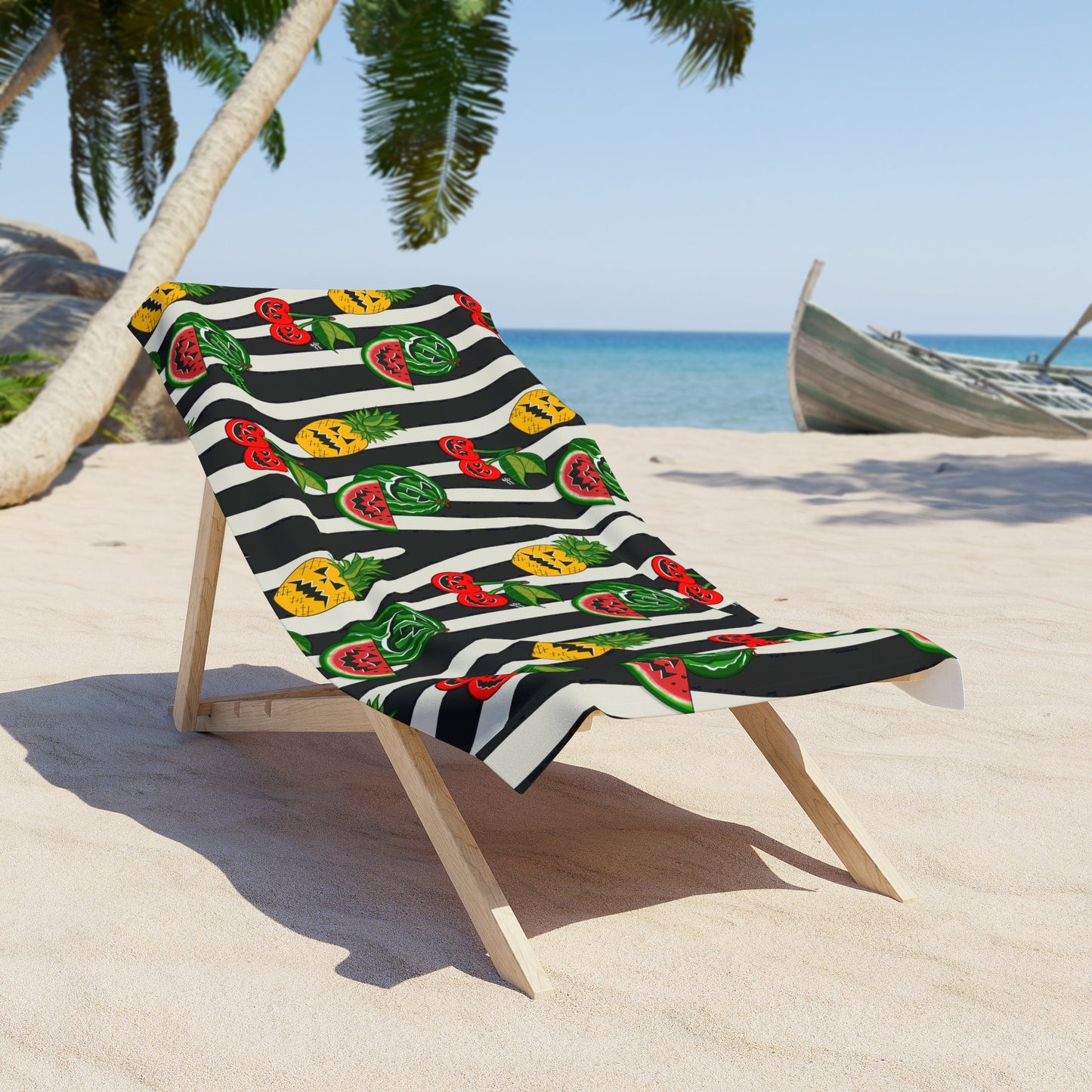 SummerWeen New Striped All Over Print - Beach Towel