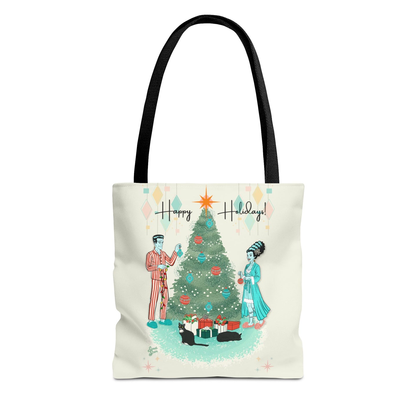Retro Monsters Holiday - Tote Bag