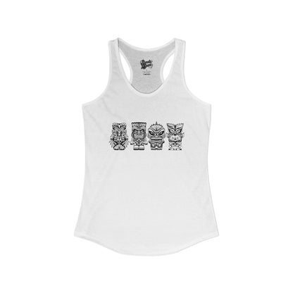 Tiki Monsters  - Front Back -  Women's Racerback Tank