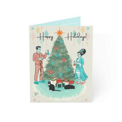 Retro Monsters Holiday  - Greeting Cards