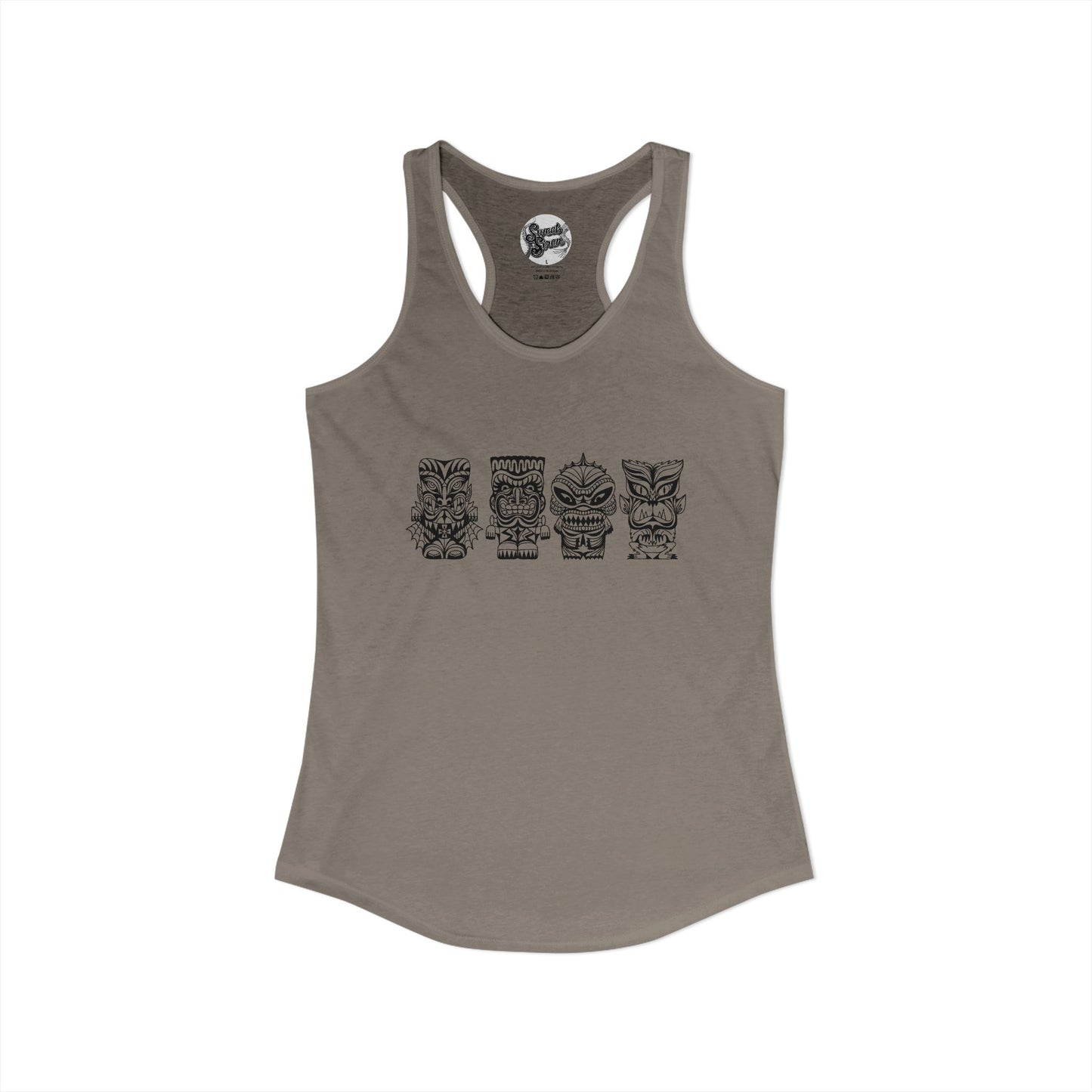 Tiki Monsters  - Front Back -  Women's Racerback Tank