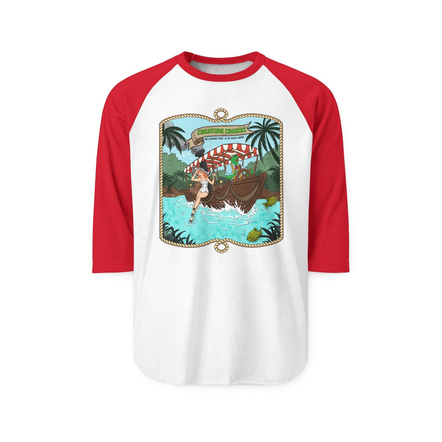 Creature Cruises - Unisex Three-Quarter Sleeve Raglan Shirt
