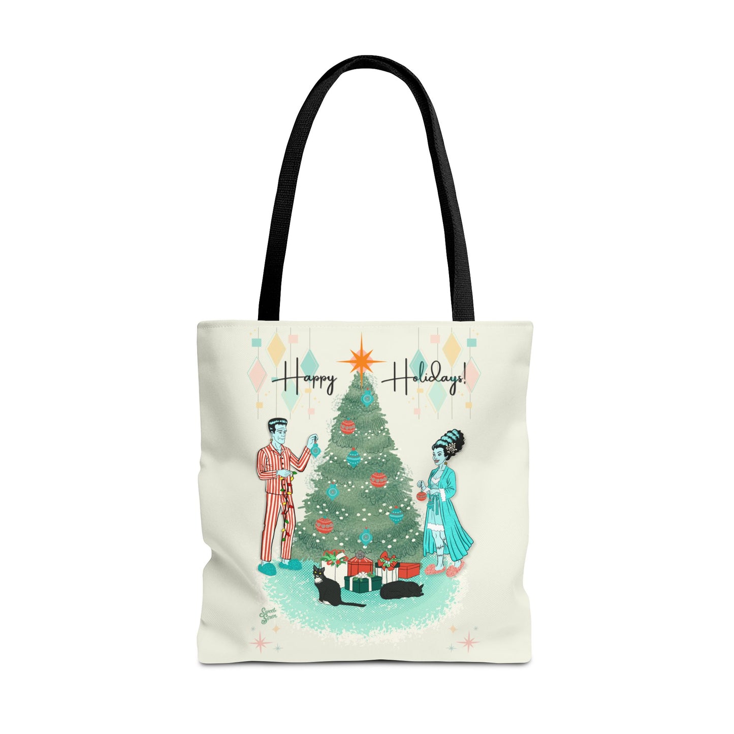 Retro Monsters Holiday - Tote Bag