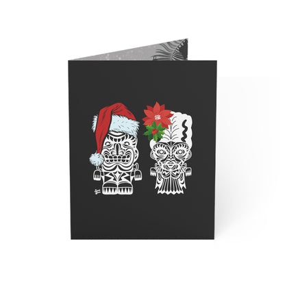 Holiday Franky & Bride Tiki Monsters -  Greeting Cards (1, 10, 30, and 50pcs) - GOTH VERSION INSIDE
