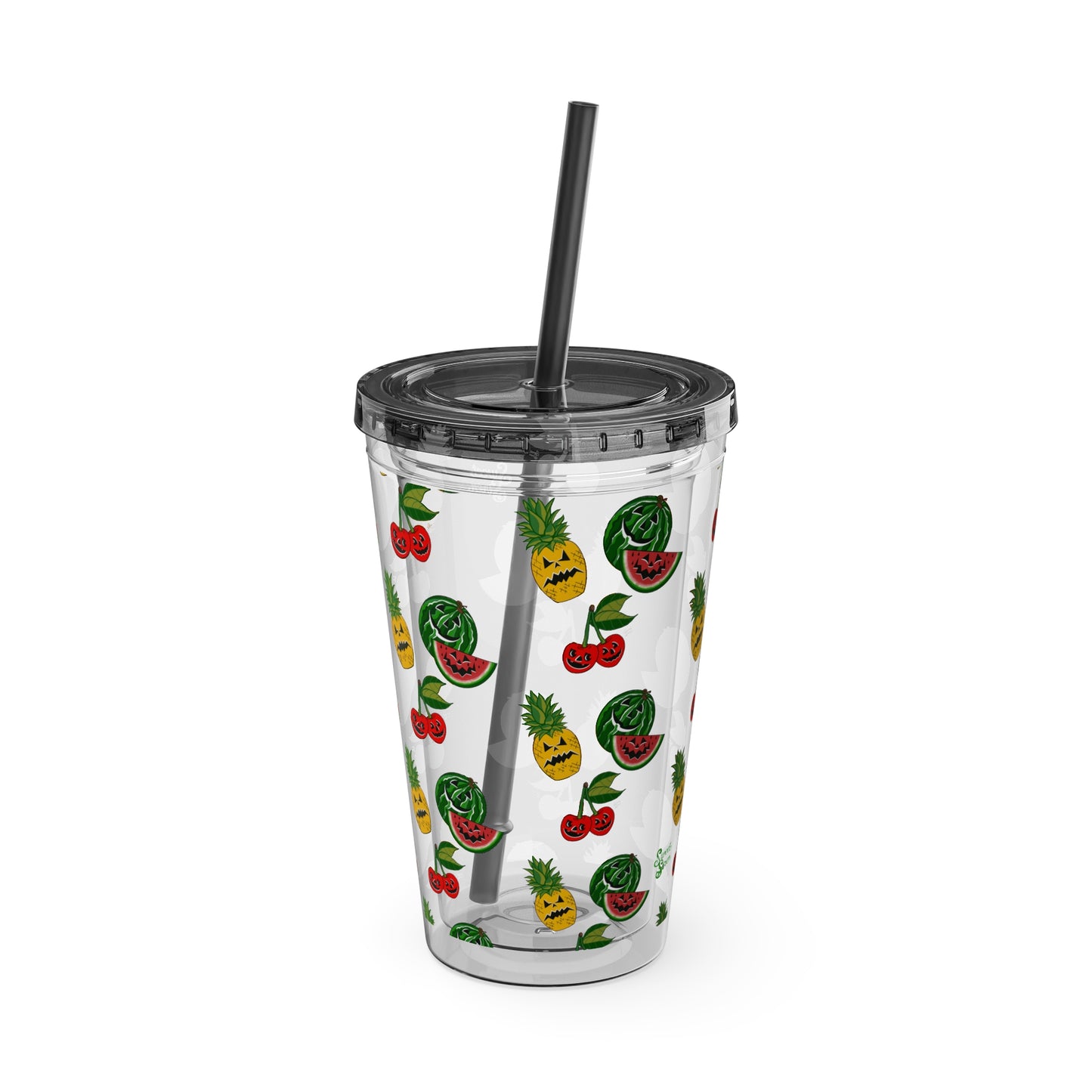 SummerWeen All Over Print Clear - Sunsplash Tumbler with Straw, 16oz