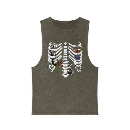 Pirate Ribcage - Unisex Stonewash Tank Top