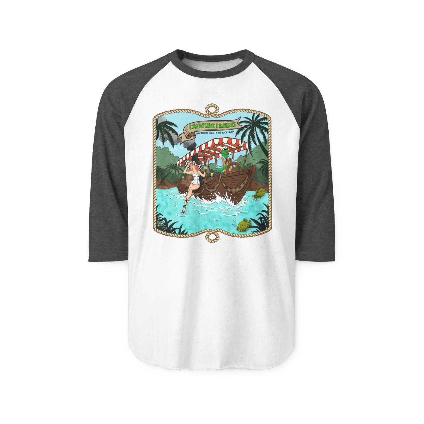 Creature Cruises - Unisex Three-Quarter Sleeve Raglan Shirt