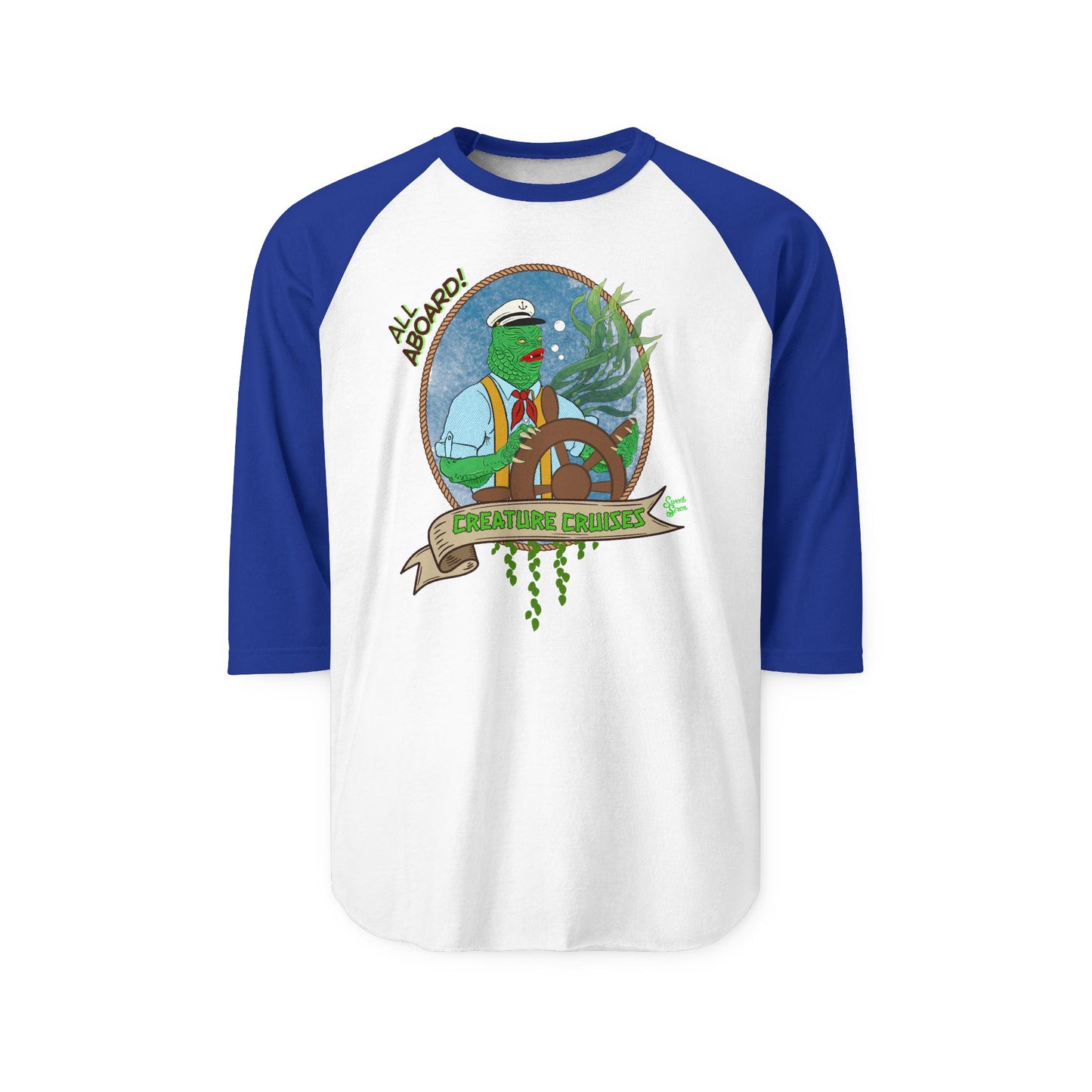 All Aboard! Creature Cruises - Unisex Three - Quarter Sleeve Raglan Shirt