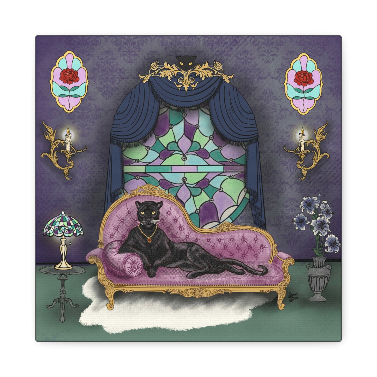 Haunted Panther Lady side 2 - Canvas Print