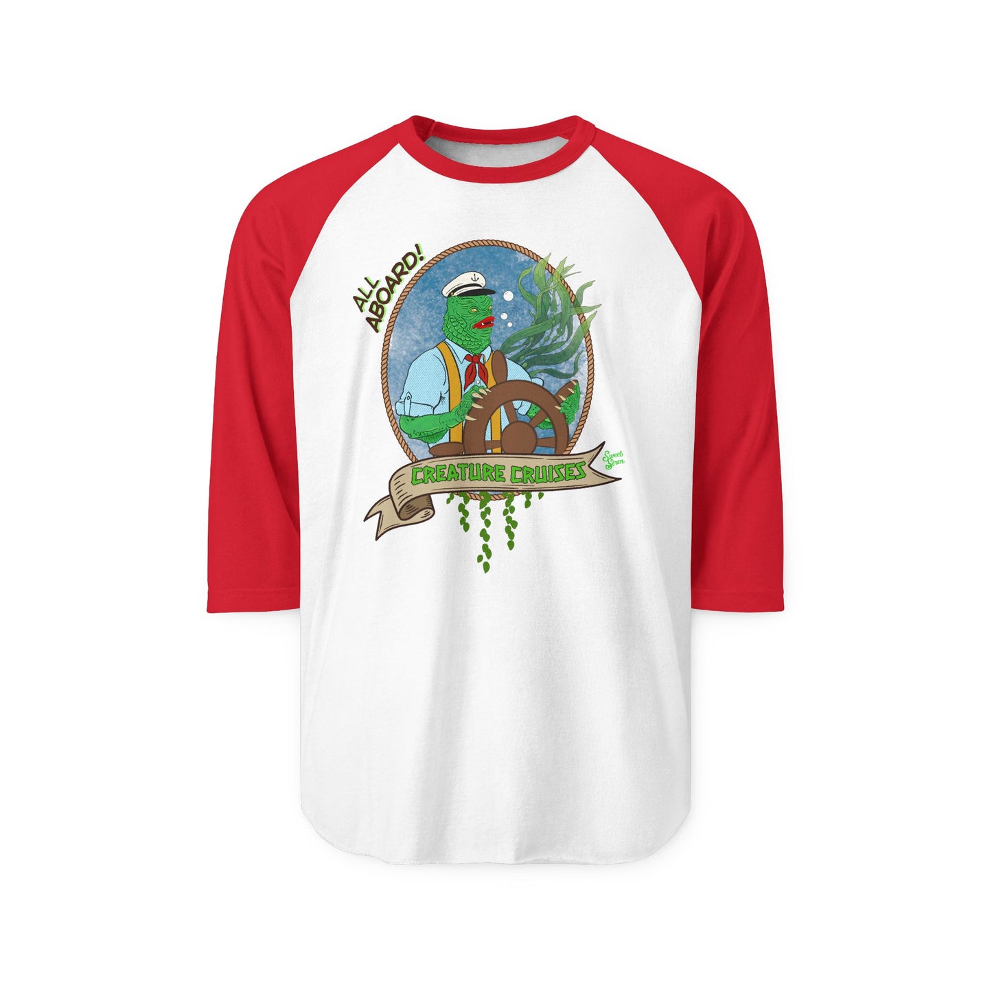 All Aboard! Creature Cruises - Unisex Three - Quarter Sleeve Raglan Shirt