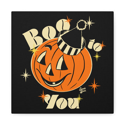 Retro Pumpkin Boo to You of Matte Canvas, Stretched, 1.25"