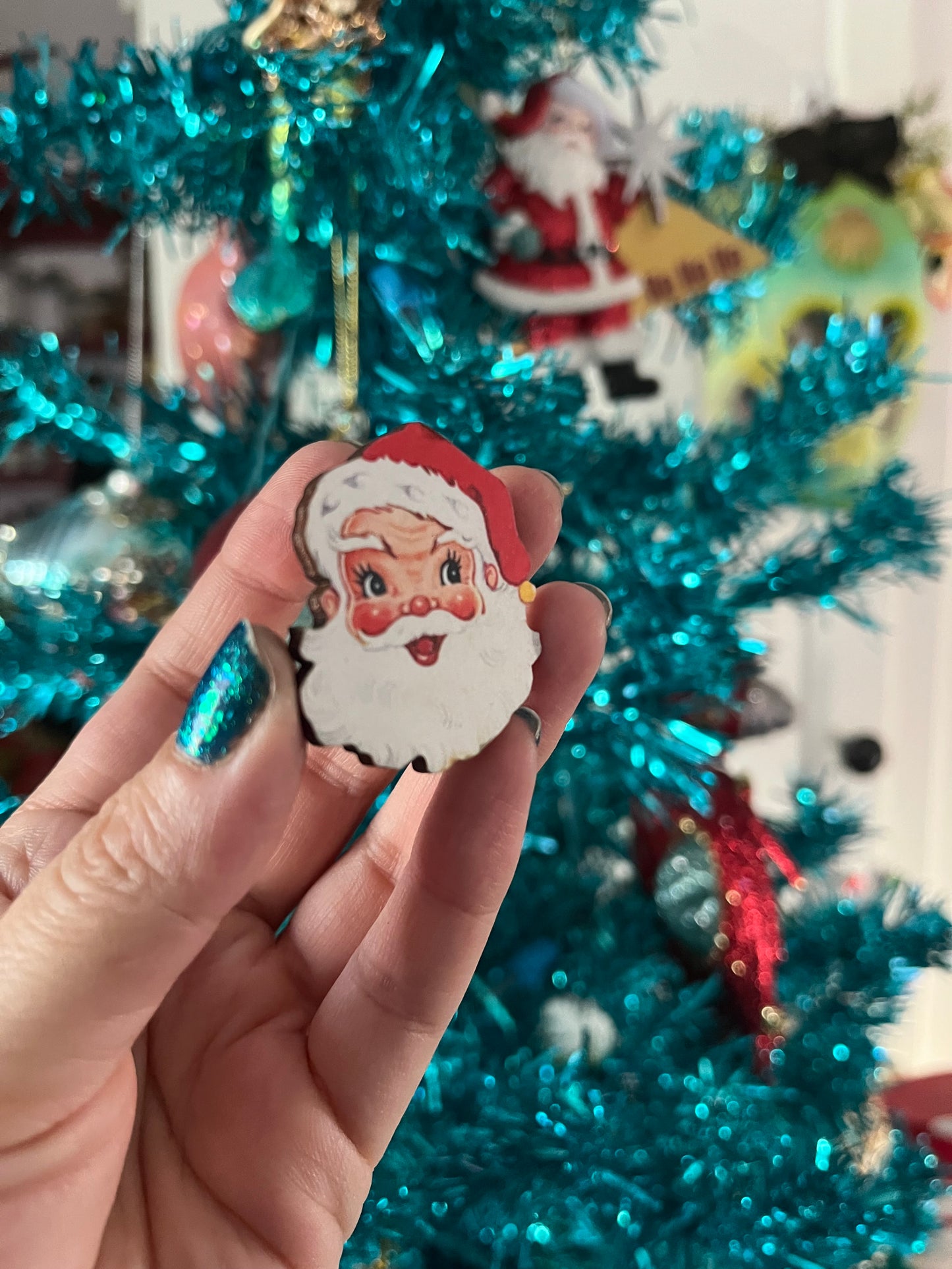 Vintage Santa - Single Wooden Pin
