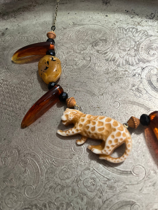 Leopard Beaded Necklace