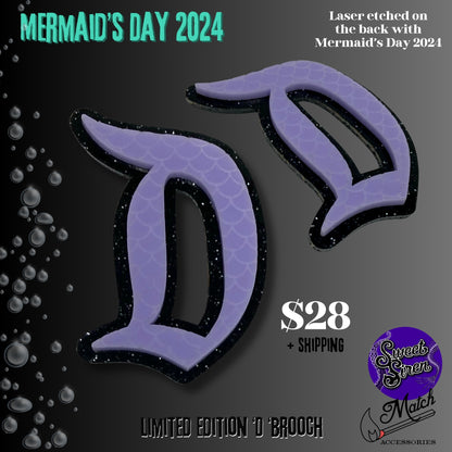 Mermaid’s Day 2024 Sea Witch Theme "D" Brooch