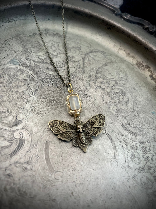 Death’s Head Moth - Brass Necklace