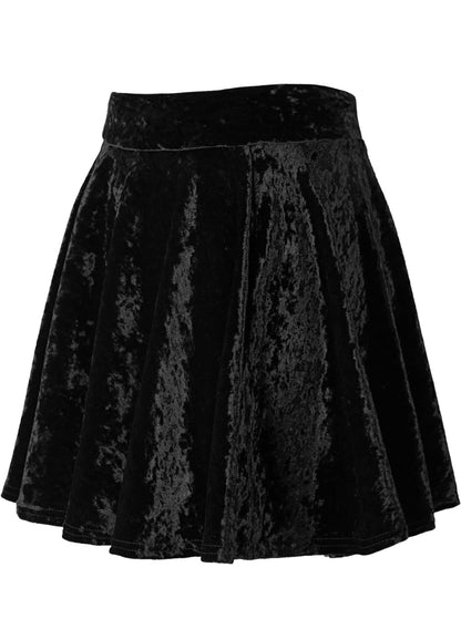 Black Velvet Skater Skirt