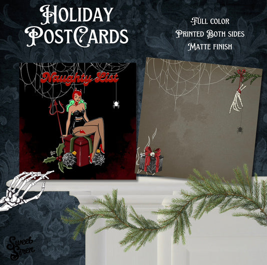 Naughty List - Holiday PostCard 5"x5"