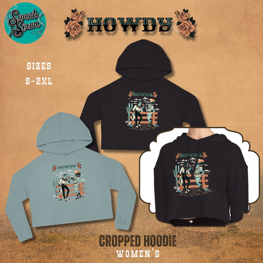 Howdy Monster - Women’s Cropped Hooded Sweatshirt