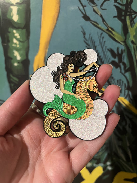 Life is the Bubbles Retro Style Mermaid Pin