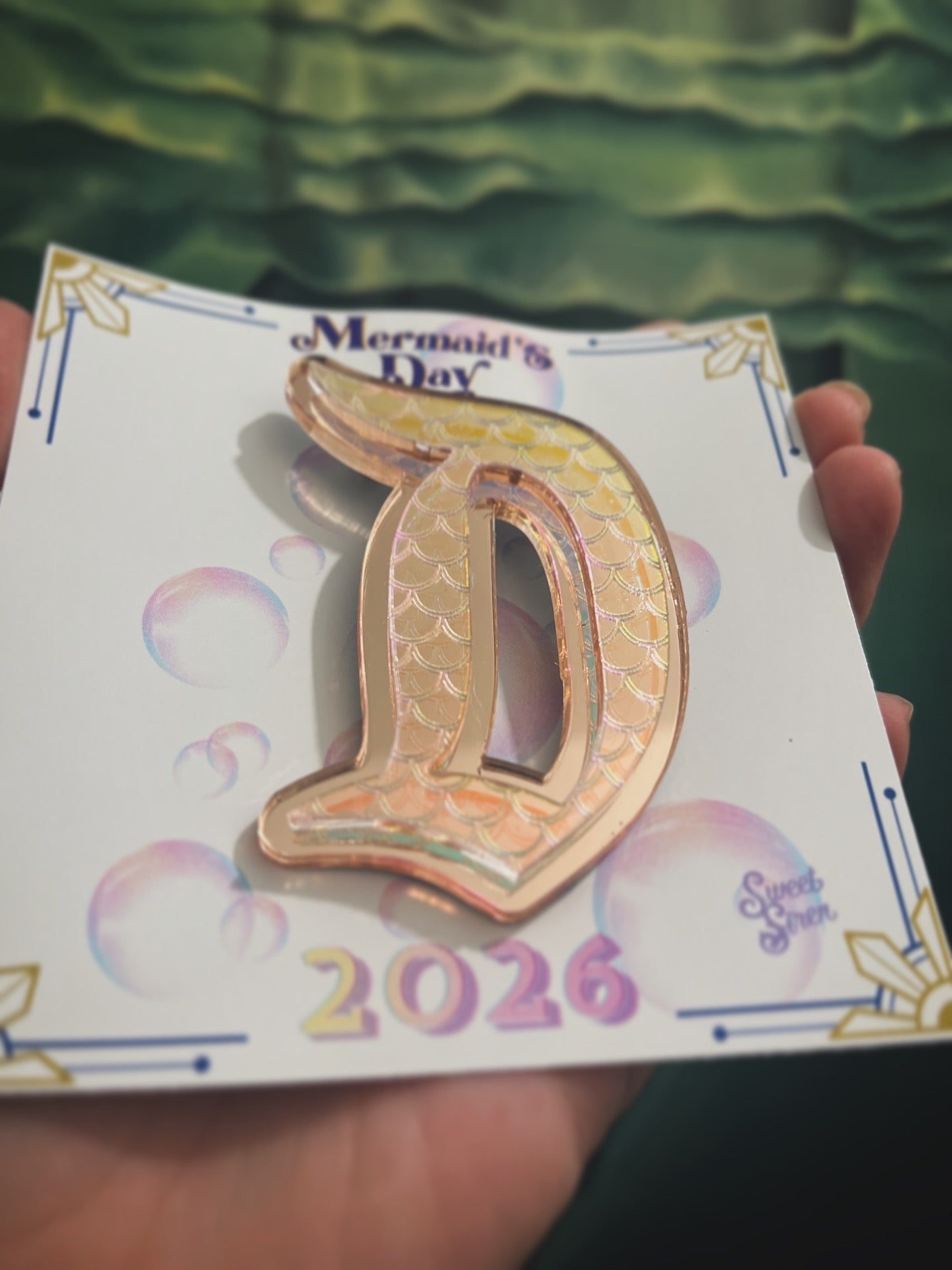 Mermaid’s Day 2026 “Life is the Bubbles”  Theme "D" Brooch