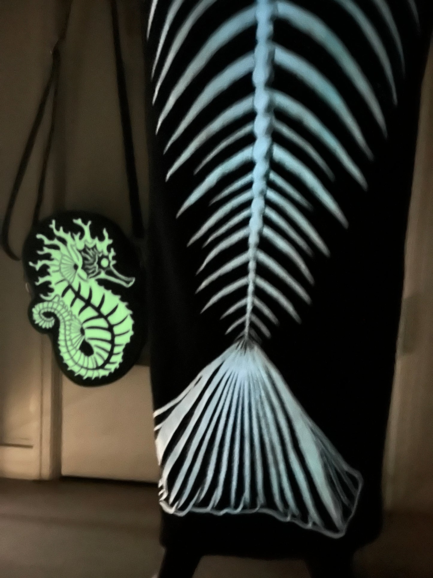 Ghastly Siren Skeleton Seahorse Purse -GLOW IN THE DARK