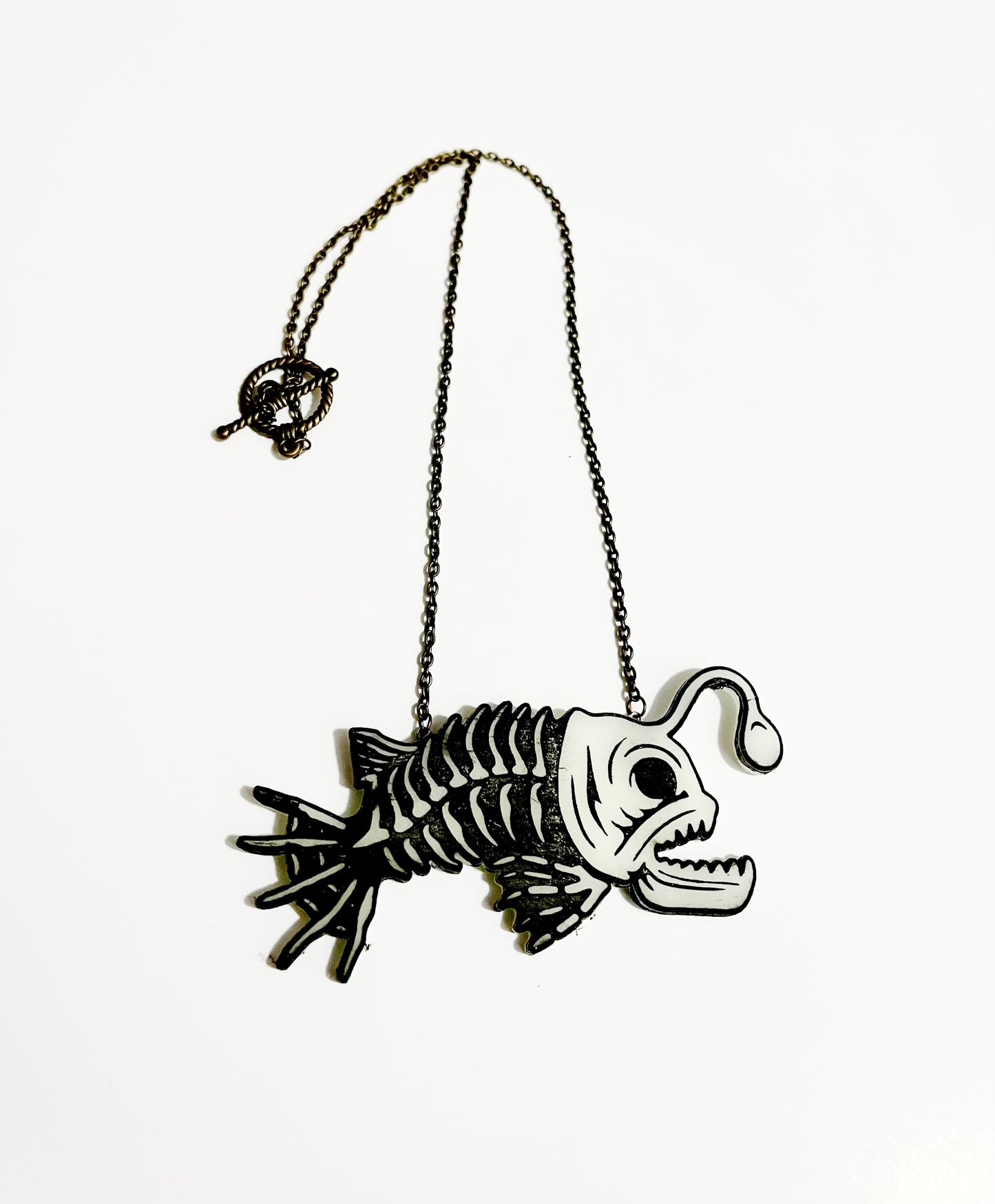 Skeleton Angler Fish Glow-in-the-Dark - Necklace
