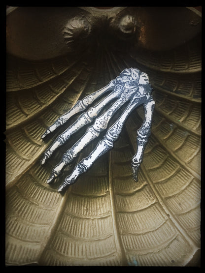 Wooden Skeleton Hands  - Printed Wood Laser Cut Piece