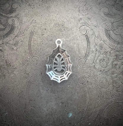 Teardrop Spiderweb Pendant Charm